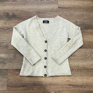 Johnstons of Elgin Gray Cashmere Cardigan Sweater - XS